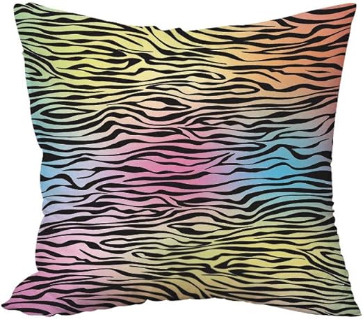 Amazon Com Iprint Throw Pillow Cushion Zebra Print Colorful Zebra