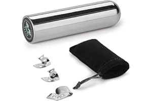 WALFRONT Guitar Slide Tone Bar Clear Bright Sound Stainless Steel Tonebar with 3 Metal Finger Picks for Dobro, Lap & Pedal St