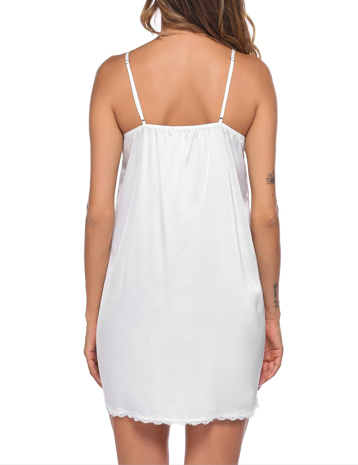 Ekouaer Sleepwear Sexy Lingerie Nightgown Lace Chemise Satin Slip Silk Negligee Nightie Bridal Babydoll for Women at  Women’s Clothing store