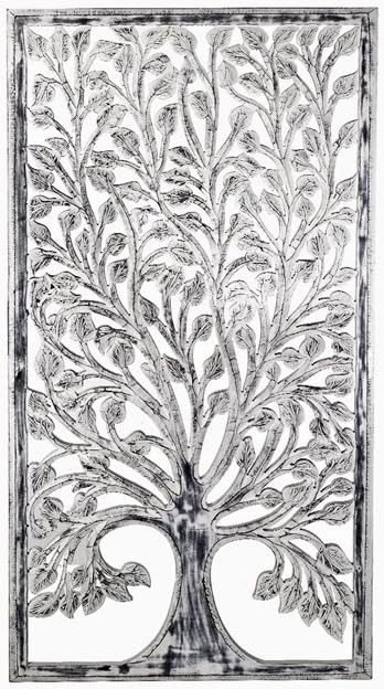 Faisan Home Panel Wand Deko Baum Holz Schwarz Und Weiss 80 X 160 Cm Amazon De Kuche Haushalt