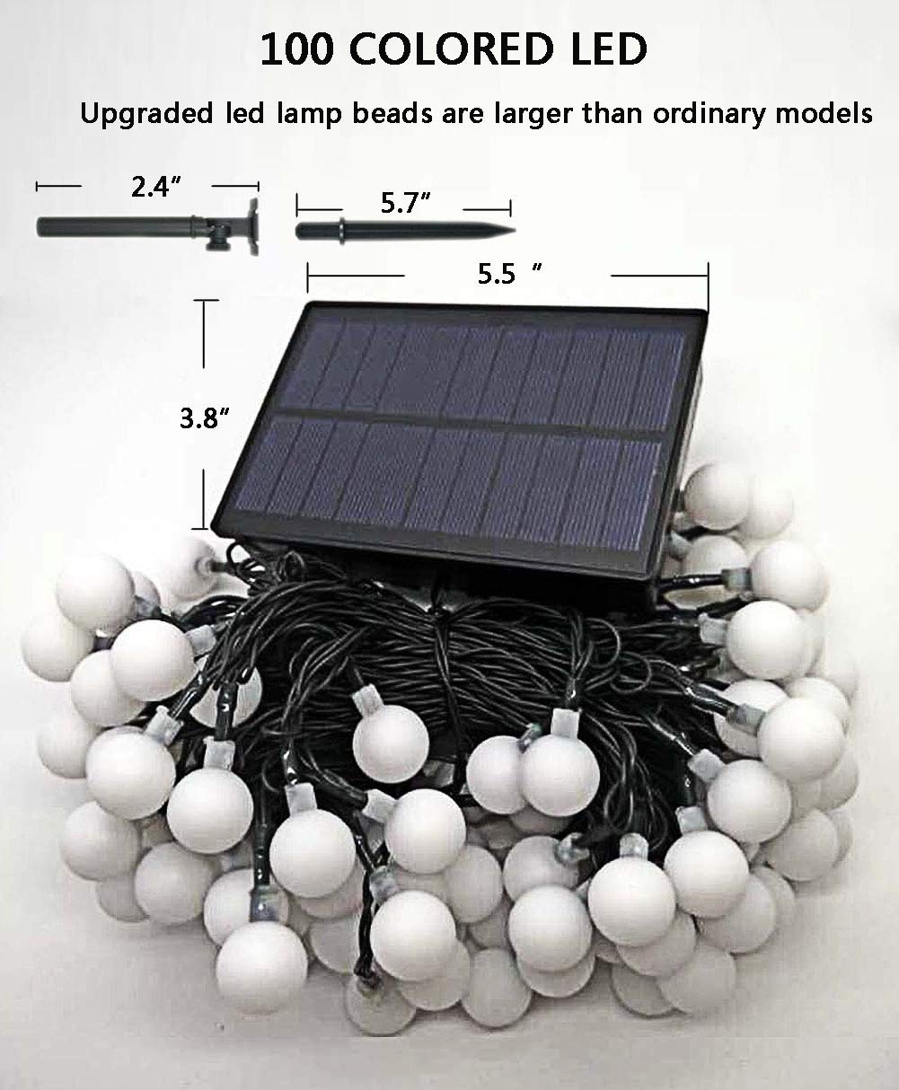 Solar String Lights LED Outdoor 100 LED Xmas Lights/Xmas Decor - Colored Christmas Lights Fairy Lights - Color Changing Waterproof Lights 55.8 FT- Patio Lawn Landscape Sensored Lighting
