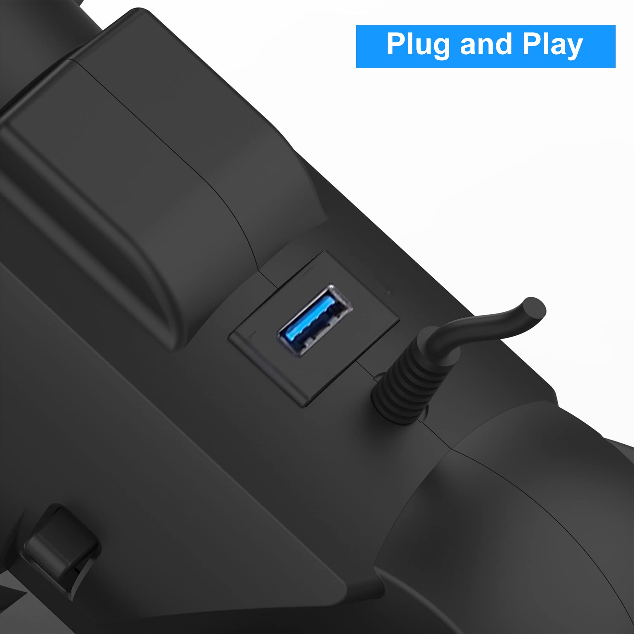 DOYO Xbox360 Gaming Racing Steering Wheels with Pedals and Paddle Shifters for PC, 180° Volante PC with gas Pedal for Playstation 3, Switch, Android Plug and Play with Height and Tilt Adjustable