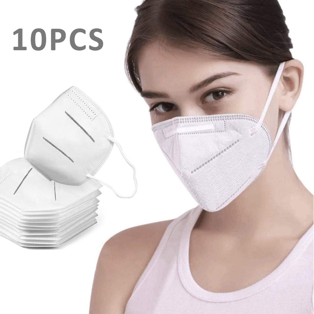 10PCS N95 Face Mask Non-Woven Dust-proof Pollution Breathable Disposable Mouth Cover Air Filter Anti PM2.5 Protection for Men Women Kids Teens
