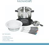 KitchenCraft 3 in 1 Fondue Set with Colour Coded Forks Silver view 4