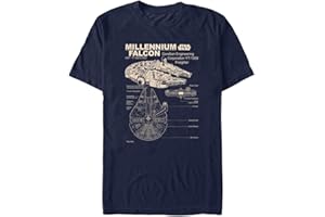 STAR WARS Men's Millennium Falcon Detailed Drawing T-Shirt