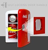 Koolatron Coca Cola Mini Fridge 4L 6 Can Desk Top Red AC DC Portable view 6