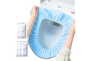 Pearlead 50pcs Disposable Toilet Seat Covers Double Layer Waterproof Non-woven Potty Seat Covers Toilet Seat Protectors Potty Training Covers for Kids Adults Home Travel Individual Pack Blue