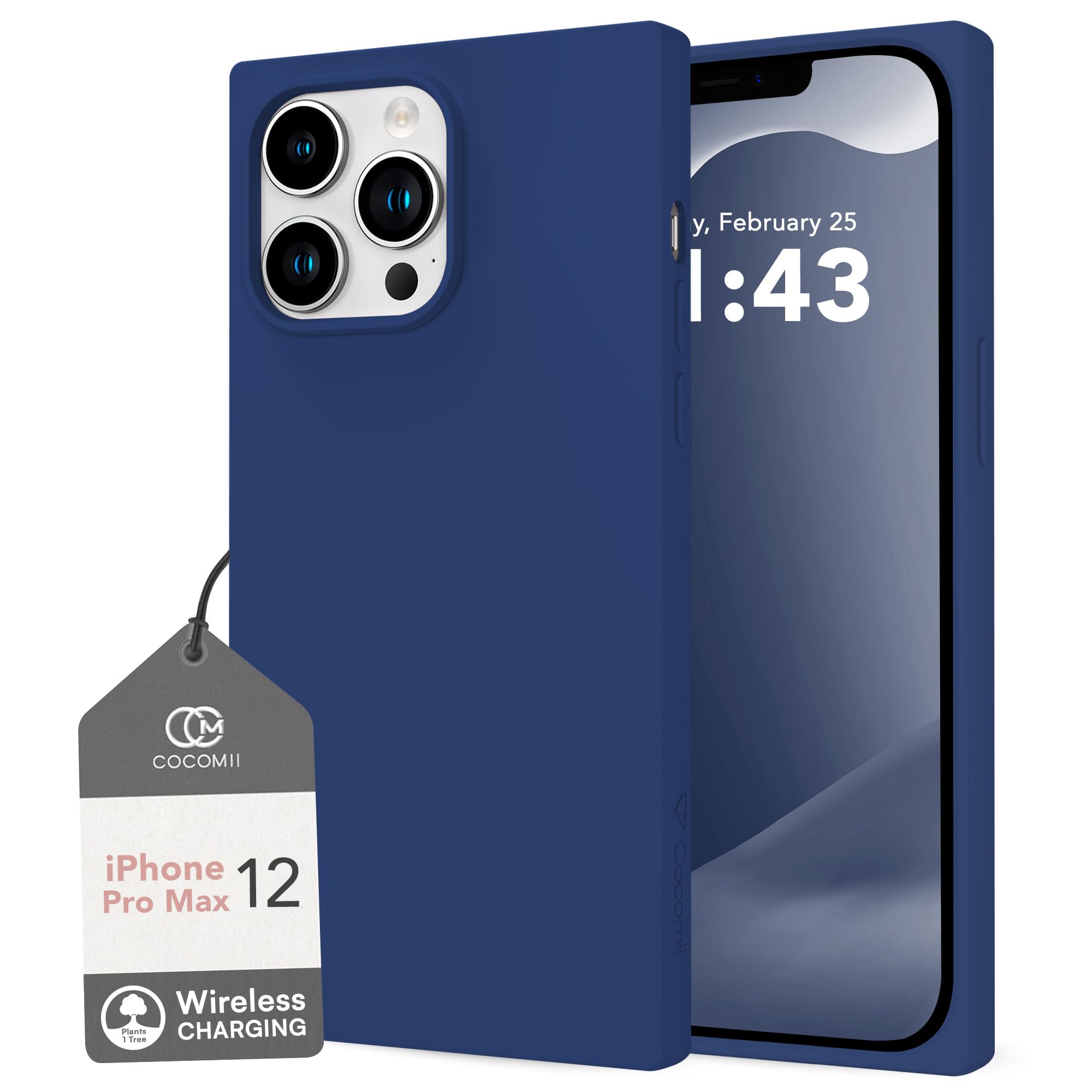 Photo 1 of Cocomii - Rectangle Case Compatible with iPhone 12 Pro Max/13 Pro Max - Soft Touch Silicone, Microfiber Lining, Women Girls Men, Protective Case for iPhone 12 Pro Max/13 Pro Max 6.7 inch, Blue Jay