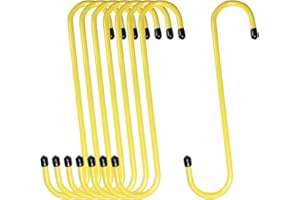 RoadandLord 8 Pcs Brake Caliper Hangers, Brake Caliper Hooks, Brake Caliper Hanger Hook Brake Caliper Hooks with Rubber Tips, Stainless Steel Hook/Hanger - 8 Pack (Yellow)