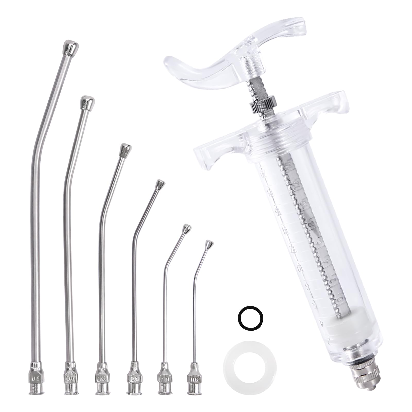 FULAIERGD 20ML Bird Feeding Syringe Set Pet Syringe with 6 Pcs Curved Gavage Feeding Tubes and Stainless Steel Metal Feeding Spoon for Birds Parrot Small Pet