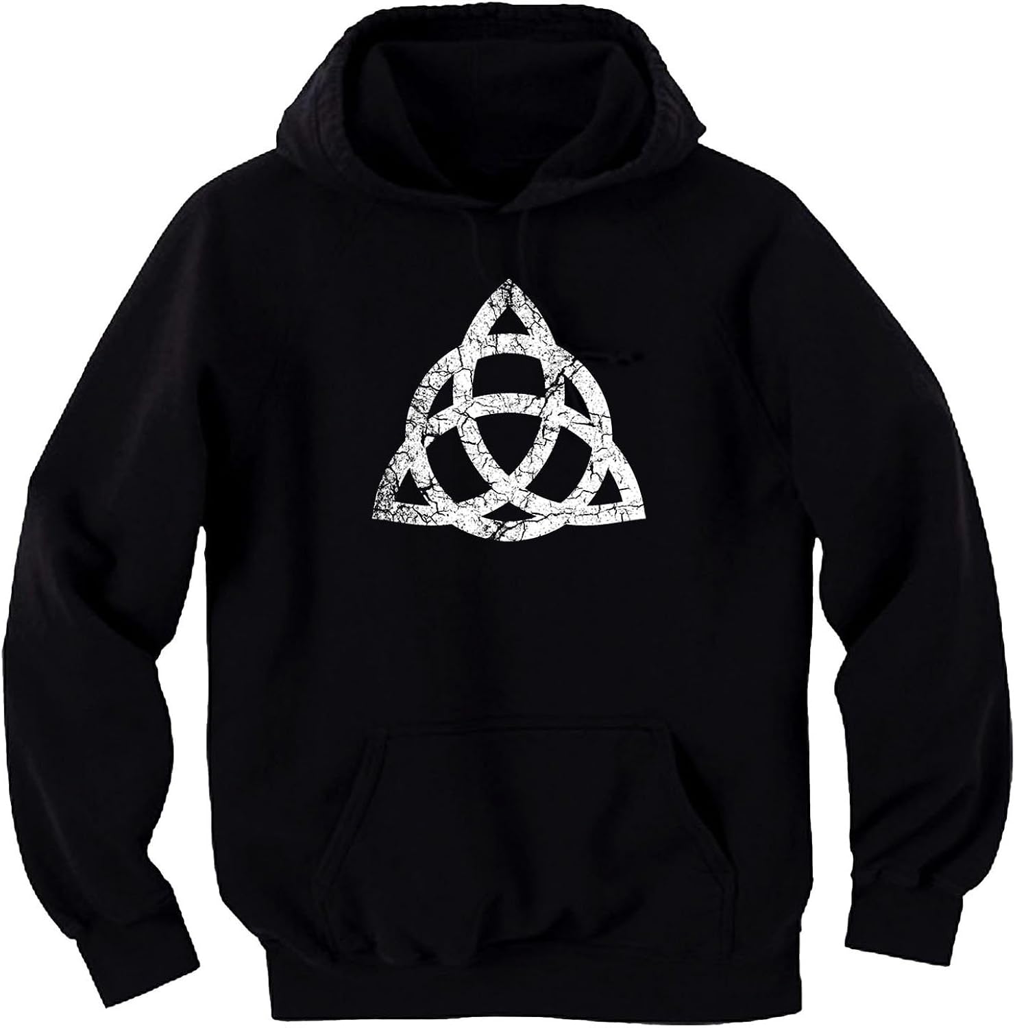 New Triquetra Trinity Celtic Knot Distressed Look Hoodie
