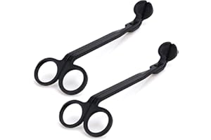 Noneea 2pcs Candle Wick Trimmer, Polished Wicker Scissors, go deep into The Candle to Cut Spent Chips, Allow The Cleaner to Burn and Prevent Smoke buildup (Black)