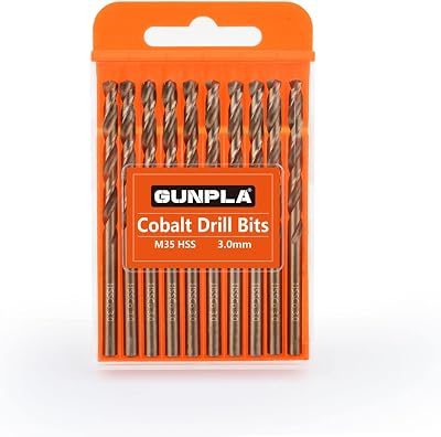 Gunpla 3mm Cobalt Drill Bits Set 10 Pcs M35 HSS Straight Shank Jobber