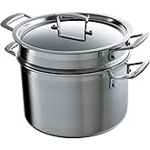 Le Creuset Tri-Ply Stainless Steel 7-1/2-Quart Pasta Multi-Pot with Insert
