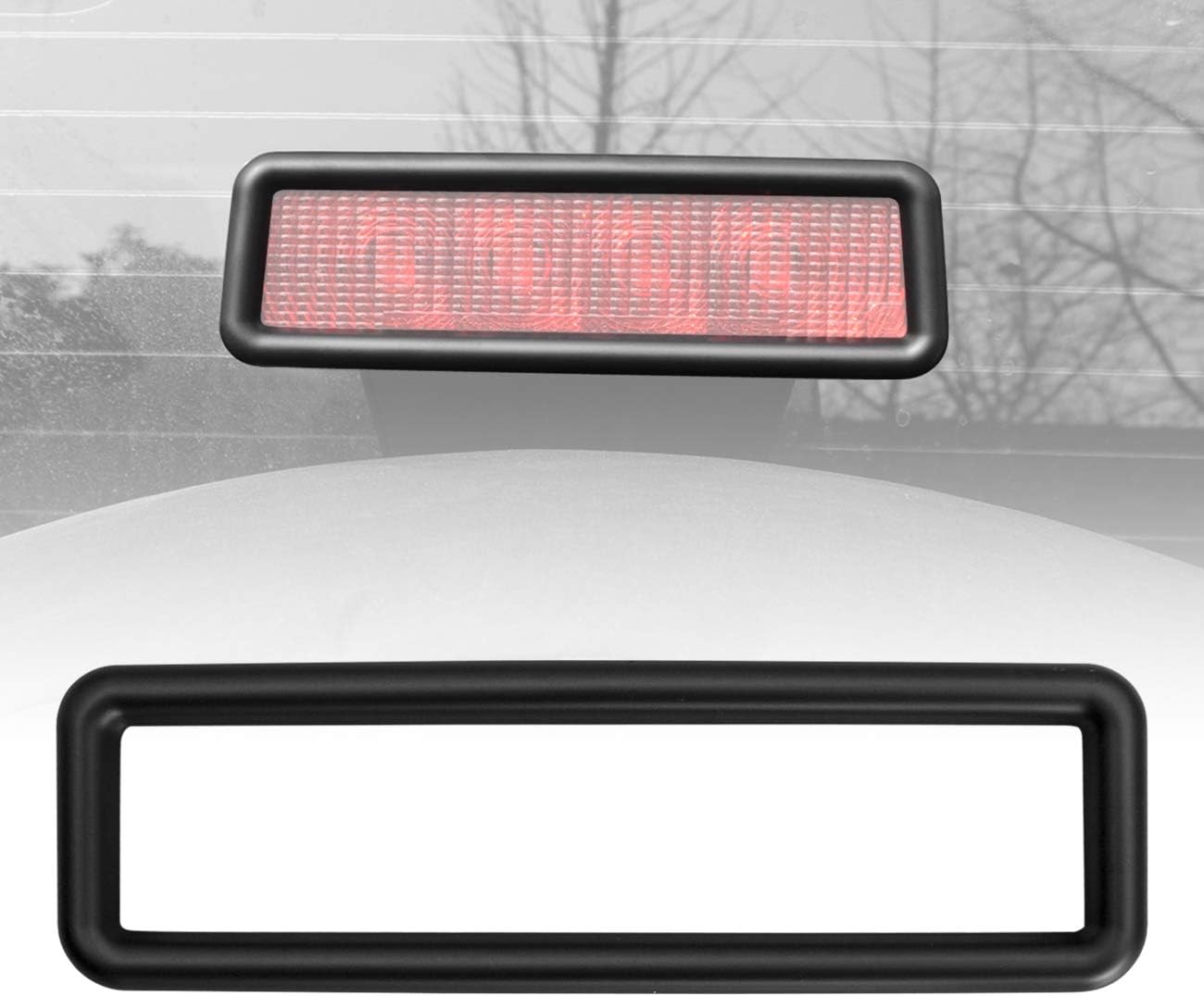 ICARS Matte Black Third Brake Light Cover Decal for for 2007-2018 Jeep Wrangler JK JKU Accessories & Unlimited Rubicon Sahara, (ABS – Matte Black)