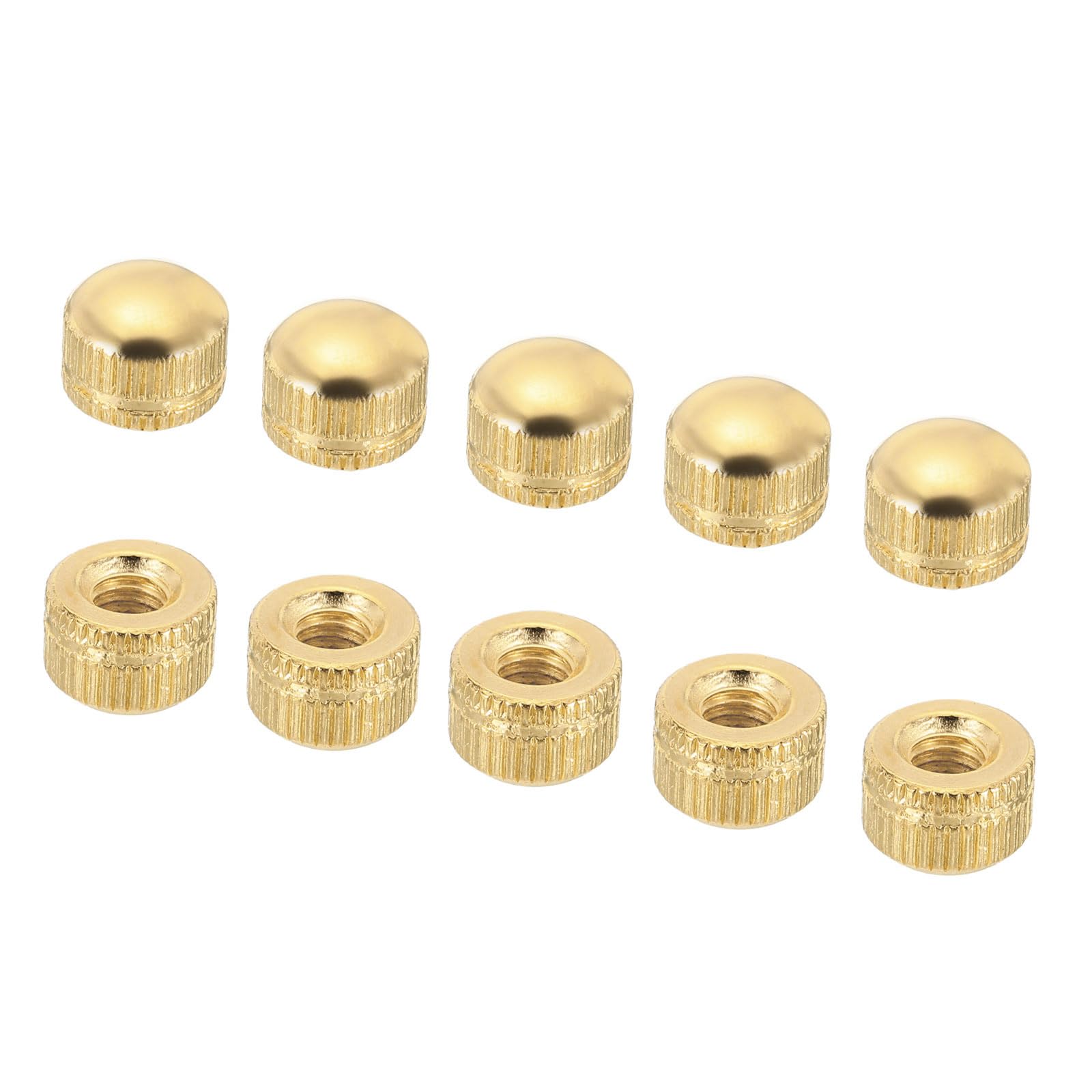 PATIKIL M5x0.8 Cap Nut, 15 Pack Acorn Nut Screw Knob Cap Insert Bolt Cover Female Thread Knurled Decorative Hardware Fittings Lamp Light Fixtures Gold Tone