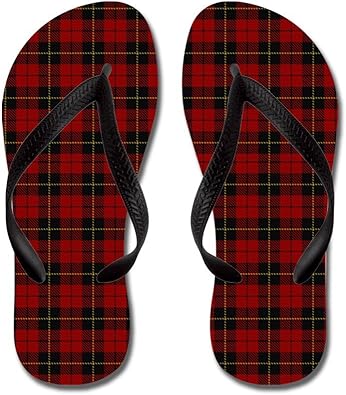 plaid flip flops