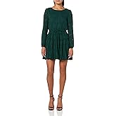 Speechless Womens Long Sleeve Burnout Chiffon Babydoll Dress