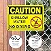 Swimming Pool Sign, Shallow Water No Diving 10x7 Inches, Rust Free .040 Aluminum, Fade Resistant, Made in USA