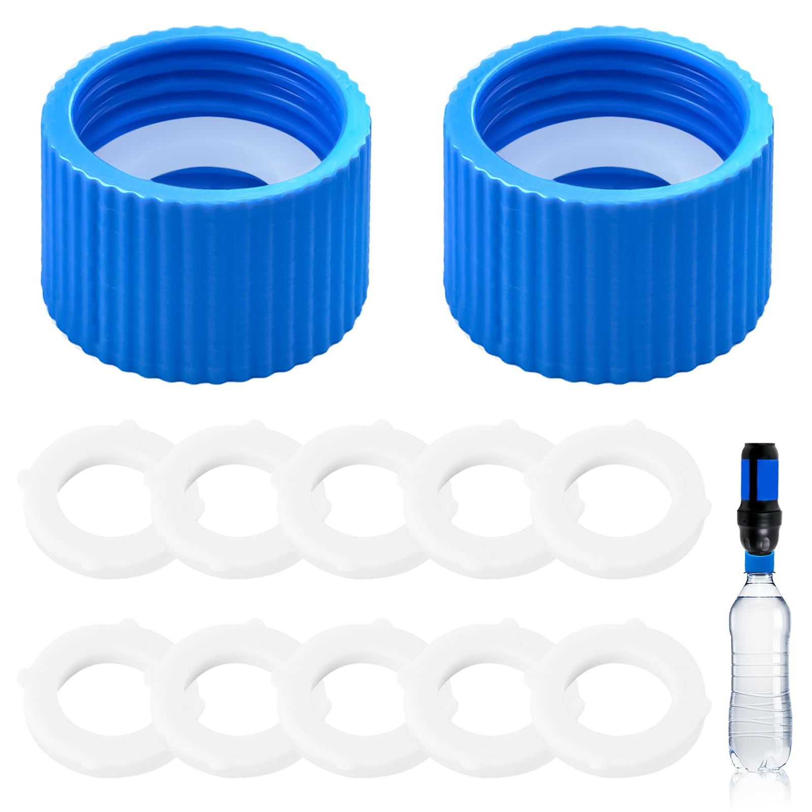 Photo 1 of 2 Pcs Water Filter Coupling Kit, Filter Cleaning Connection with Gasket Seal,Compatible with External Threaded Water Filters and Standard Plastic Bottles, Suitable for Outdoor and Camping