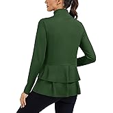 LURANEE Women's Golf Athletic Jackets with Pleated Tennis Skirt Hem Lightweight Full Zip Long Sleeve Shirts with Pockets