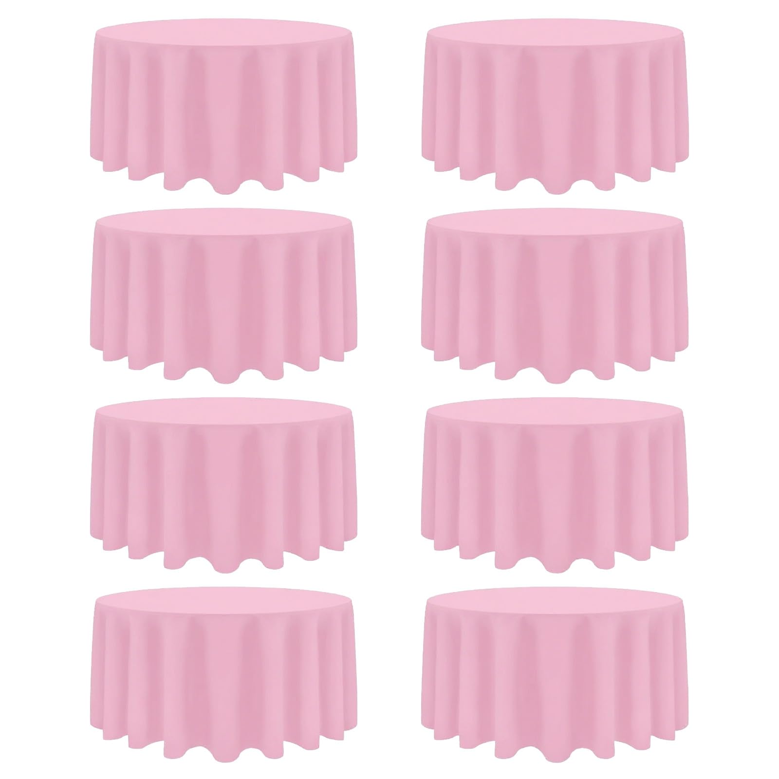 Photo 1 of Heneger 8 Pack Pink Round Tablecloth 120 Inch Easter Spring Wrinkle Resistant Round Pink Table Cloth Reusable and Washable Polyester Fabric for Holiday Buffet Wedding Party and Banquet