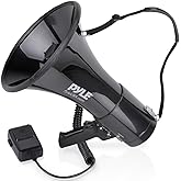 PYLE-PRO 50W Megaphone Speaker PA Bullhorn, Black Aux Input, Adjustable Volume, Siren, 35mm Aux Input, Ideal for Sports Event