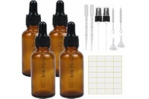 Dropper Bottle 30ml(1oz), Refillable Sample Dropper Bottle with Measured Dropper, Amber Glass Eye Dropper Bottle, for Perfume