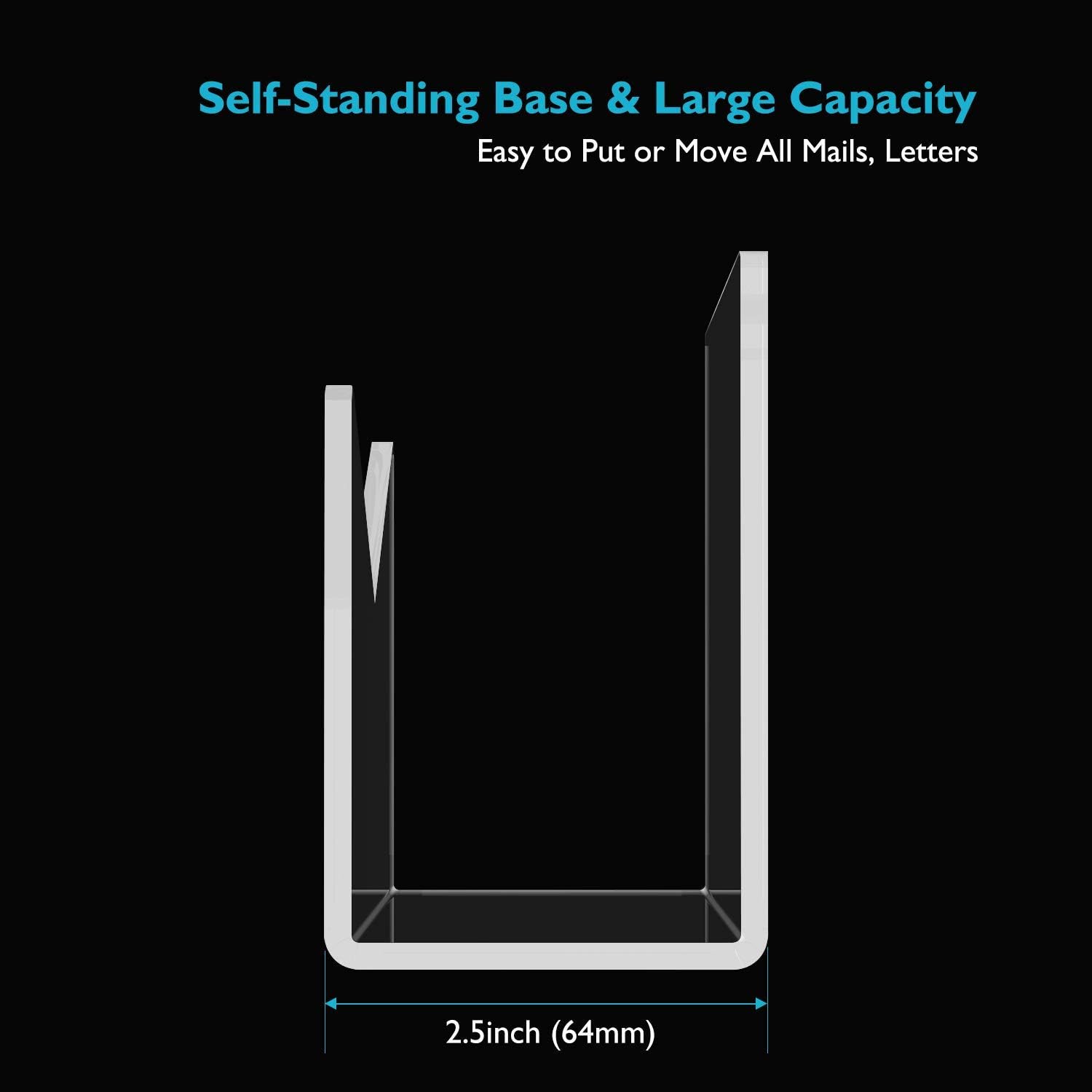 Ktrio Acrylic Mail Holder Mail Organizer Countertop, Letter Holder for Desk 6x2.5x4 Inches Envelope Holder Mail Sorter Stand for Home Office School : Office Products