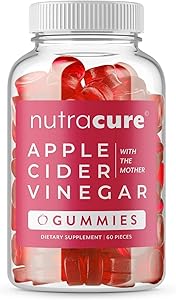 Nutracure Apple Cider Vinegar Gummies for Detox, Cleanse & Weight Management - Non-GMO ACV Gummies with The Mother - 60 Vegan Gummy Vitamins