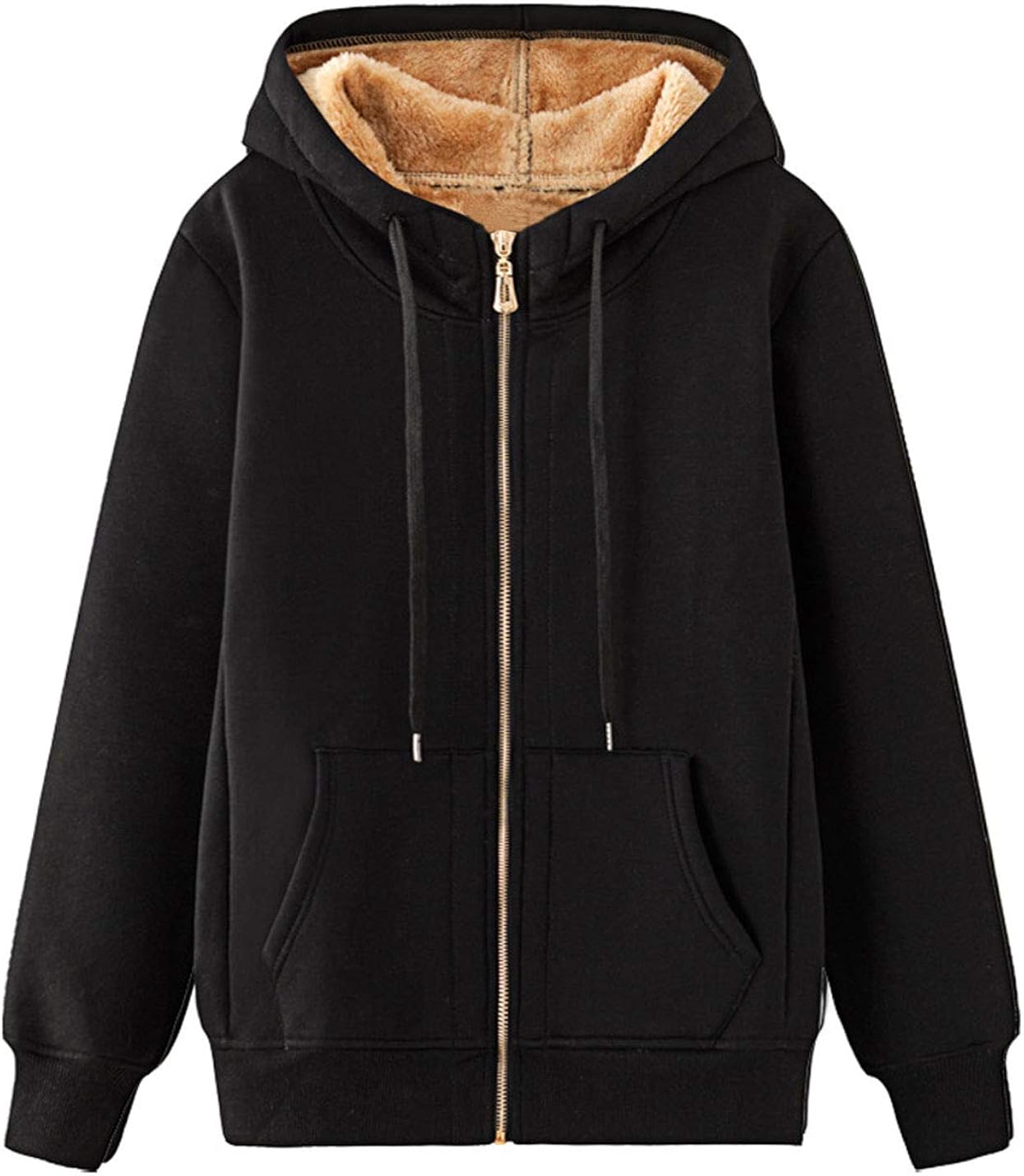 fur lined zip hoodie women's