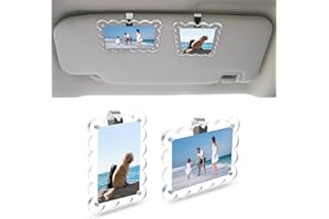 PIFOOG 2 Pack Car Visor Picture Holders Clip Photo Frame Acrylic Magnetic Display Pictures Frames for Cars Sun Visor Personalized Memorial Presents for Mother Dad Friends Transparent 2.5 × 3.7 inch