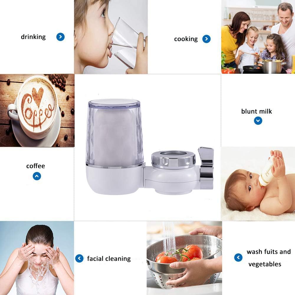 Tysonir Water Faucet Filtration System,Faucet Filter with Activated Carbon, Easy Installation,Tap Water Filter, High Water Flow Tap Water Purifier for Home Kitchen Bathroom: Home & Kitchen