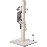 MECOOL 34” Tall Cat Scratching Post Premium Basics Kitten Scratcher Sisal Scratch Posts Trees with Hanging Ball for Indoor Ca