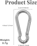 JeiibrZui 4 Pcs Heavy Duty Steel Carabiner Clip Swivel Spring Hook Keychain view 2