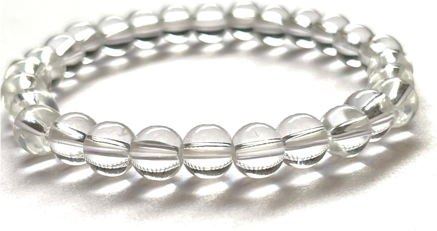 NAISHA Unisex Natural Clear Quartz/Sphatik Bracelet Healing Reiki Stones Natural Gemstone Clear Color