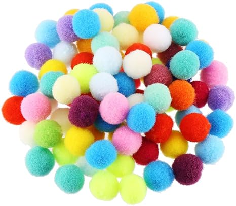 Amazon Co Jp Ccinee 1cm カラフル ポンポンボール ダーク 毛球 小玉 80個セット Diy手芸 手芸材料に ホビー