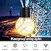 jerayley Solar Powered String Lights, 33Ft 20pcs Edison Bulbs with Hanging Sockets for Indoor/Outdoor Patio Garden Party Xmas Tree Wedding Decoration