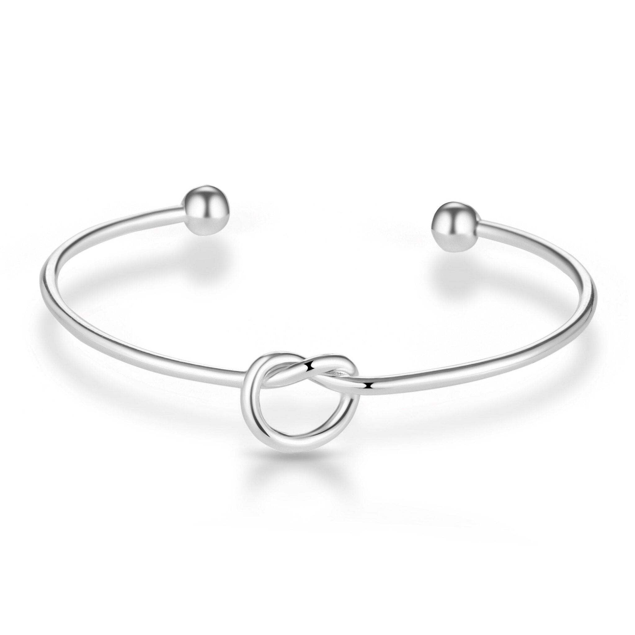 Philip Jones Silver Plated Love Knot Cuff Bangle