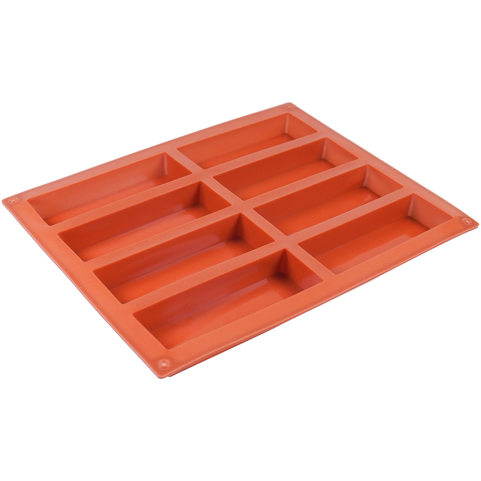 Melearch Chocolate Bar Moulds, 8 Cavity Silicone Cereal Bars Mould for Baking, Silicone Butter Mould, Bread Brownie Cheesecake Tray — image 1
