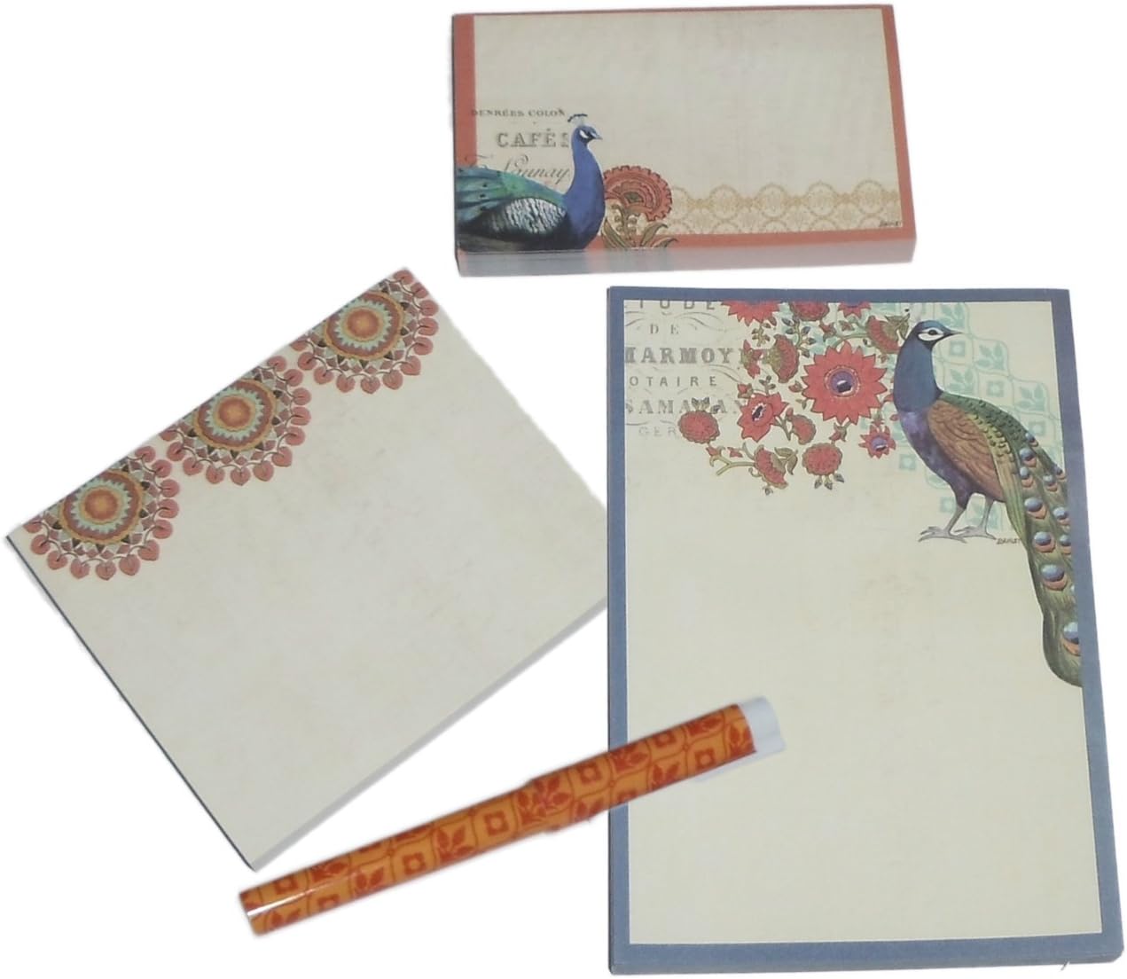 Sticky Notes Stationery Set ~ Peacock Design