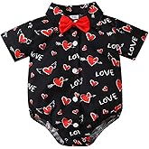 Bagilaanoe Infant Baby Boys Dress Shirt Bodysuit Formal Short Sleeve Rompers One Piece Outfits Gentlemen Clothes 3-24M