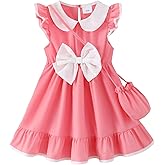 Saeaby Little Toddler Girl Peter Pan Collar Dress Summer Clothes Ruffle Sleeveless Kids Dresses Causal Sundress Girl Outfits