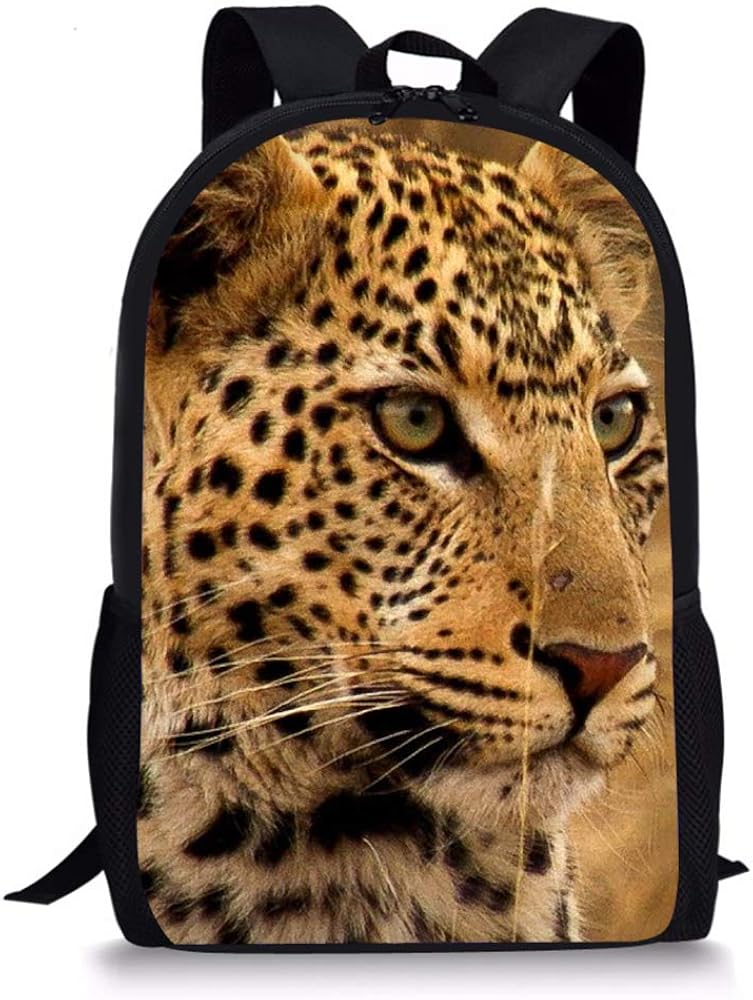 Foruidea 3D Cheetah Print School Backpack Children Bookbag 17inch
