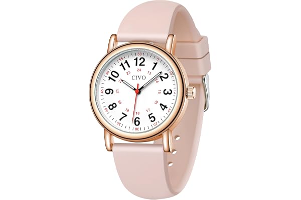 CIVO Nurse Watches Women Waterproof: Easy to Read Analog Wrist Watch for Student Medical Professionals - Silicone Strap