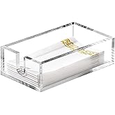 Acrylic Napkin Holder - Clear Thicker Guest Towel Holder Tray for Bathroom Kitchen Dining Room, Disposable Paper Hand Towels (0.2in Thickness)