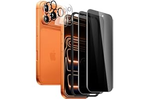 2 Pack Privacy Screen Protector for iPhone 17 Pro Max and 2 Pack Camera Lens Protector, 9H Hardness Double Shatterproof Anti-