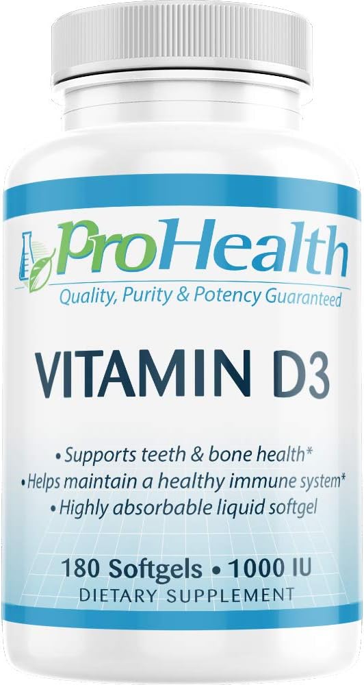 ProHealth Vitamin D3 1000 IU (1000 IU, 180 Softgels)