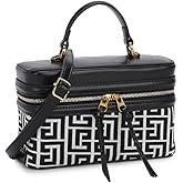 New Classic Satchel Crossbody Purse for Women Chic Mini Box Purse, Women Crossbody Shoulder Bag (Black and White)