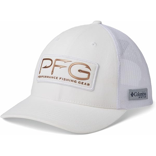 Columbia PFG-Gancho Con Cierre De Red Gorra, Tapa Blanca, Talla